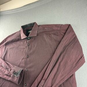 Maceoo Shirt Men's 2XL Red Einstein Arrow Italian Jacquard Disco Retro Dance